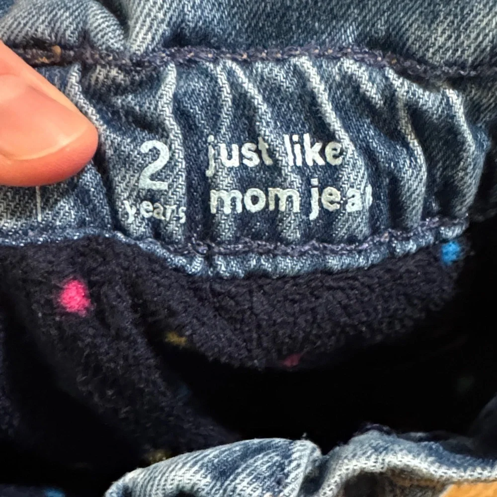 GAP Toddler “Just Like Mom” Fleece lined Denim Blue Jeans 2Y